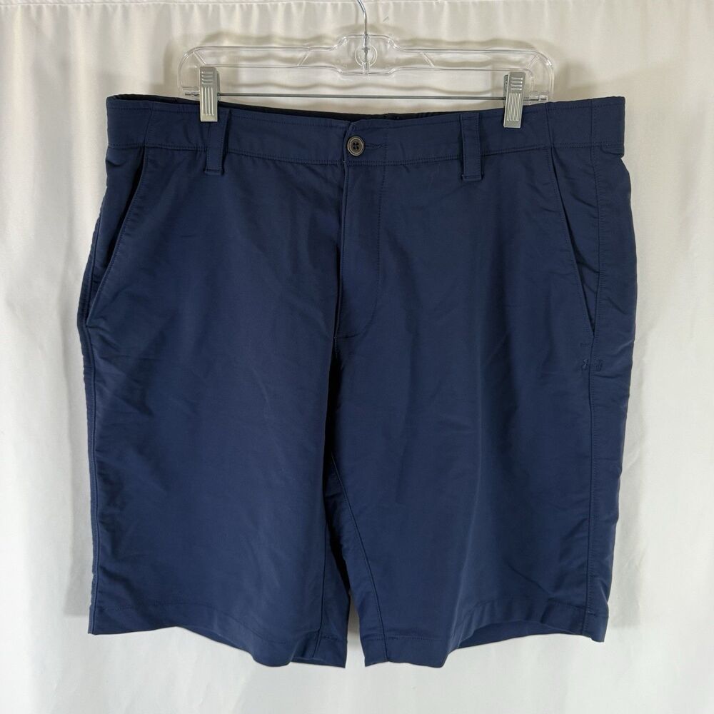 Under Armour Shorts Men's 38 Navy Blue Loose Golf Athletic Pockets